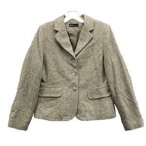 Valerie Blazer Women 6 Petite Wool Silk Blend Shoulder Pad Corpcore Business Y2k